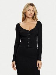 Guess Kardigan W5RR08 Z2V62 Czarny Regular Fit. Czarne kardigany Guess, m, z aplikacjami, z wiskozy. Za 239.99 zł.