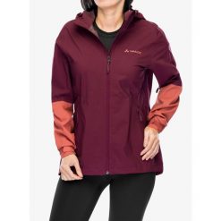 Kurtka przeciwdeszczowa damska Vaude Moab Rain Jacket II. Czerwone kurtki sportowe Vaude, bez wzorów, bez kaptura, rowerowe. Za 809.20 zł.