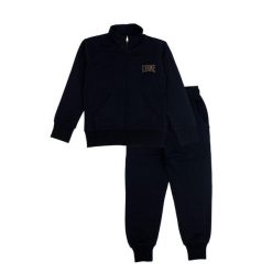 Bluza z pełny zamek błyskawiczny na co dzień. Czarne bluzy LEONE 1947 APPAREL, bez wzorów, z bawełny, bez kaptura. W wyprzedaży za 134.57 zł.