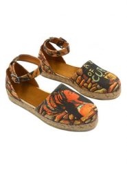 Calceo Espadryle w kolorze czarno-pomarańczowym ze wzorem rozmiar: 38. Brązowe espadryle Calceo, bez wzorów, bez obcasa, bez zapięcia. Za 154.07 zł.