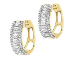 Kolczyki z żółtego złota z diamentami - koła - 0,25 ct - próba 585. Żółte kolczyki Apart, z diamentem, złote. Za 3,790.00 zł.