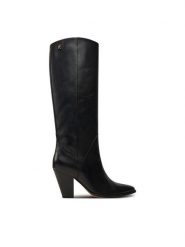 Tommy Hilfiger Kozaki High Cowboy Heel Boot Leather FW0FW08296 Czarny. Czarne kozaki TOMMY HILFIGER, ze skóry, bez obcasa, na słupku, bez zapięcia. Za 1,199.00 zł.