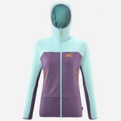 Bluza turystyczna damska Millet Fusion Grid Hoodie W. Fioletowe bluzy Millet, l, bez wzorów, bez kaptura. Za 729.00 zł.