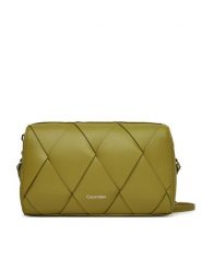 Calvin Klein Torebka Ck Woven Camera Bag K60K613002 Zielony. Zielone listonoszki Calvin Klein, bez wzorów, ze skóry, bez dodatków. Za 339.99 zł.