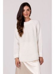 Be Wear Sweter w kolorze białym rozmiar: onesize. Białe swetry Be Wear, bez wzorów, z wełny, bez ramiączek. Za 214.95 zł.