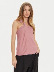 Motivi Top G242W003241N Różowy Slim Fit. Czerwone topy Motivi, bez wzorów, z syntetyku, bez kołnierzyka, bez ramiączek. Za 149.99 zł.