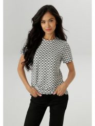 Aniston Koszulka w kolorze antracytowo-białym rozmiar: 42. Czarne bluzki Aniston, bez wzorów, bez kołnierzyka, bez ramiączek. Za 56.79 zł.