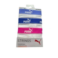 Stringi damskie Puma STRING 3-PACK 93533708. Białe stringi Puma, bez wzorów, z materiału. Za 138.48 zł.