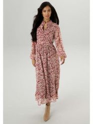 Aniston Sukienka w kolorze beżowo-czerwonym rozmiar: 48. Brązowe sukienki Aniston, bez wzorów, bez kołnierzyka, bez ramiączek, maxi. Za 104.99 zł.