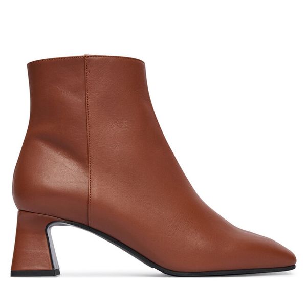 Botki Pollini. Brązowe botki Pollini, bez wzorów, bez obcasa, na słupku, bez zapięcia. Za 1,229.00 zł.