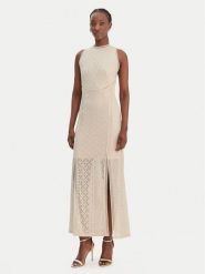 Guess Sukienka koktajlowa W6GK16 K2953 Beżowy Slim Fit. Brązowe sukienki Guess, na lato, s, z aplikacjami, z syntetyku, bez kołnierzyka, bez ramiączek. Za 859.99 zł.