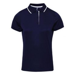 Damska Koszulka Polo Coolchecker W Kontrastowym Kolorze. Białe koszulki polo PREMIER, xs, bez wzorów, bez kołnierzyka, bez ramiączek. Za 96.99 zł.