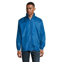 Kurtka Wiatrówka Unisex Dla Dorosłych. Niebieskie kurtki sportowe SOL'S, m, bez wzorów, bez kaptura, trekkingowe. Za 86.99 zł.