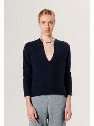 Rodier Wełniany sweter w kolorze granatowym rozmiar: L. Niebieskie swetry Rodier, l, bez wzorów, z wełny, bez ramiączek. Za 261.05 zł.