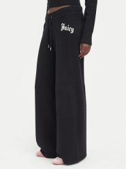 Juicy Couture Spodnie dzianinowe JCWBJ226310 Czarny Relaxed Fit. Czarne spodnie materiałowe Juicy Couture, m, bez wzorów, z dzianiny. Za 449.99 zł.