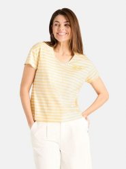 LIEBLINGSSTÜCK Koszulka w kolorze biało-żółtym rozmiar: 3XL. Białe bluzki LIEBLINGSSTÜCK, xl, bez wzorów, z bawełny, bez kołnierzyka, bez ramiączek. Za 184.95 zł.