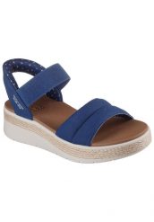 Sandały Skechers Bobs Sun Ray, Kobiety. Niebieskie sandały Skechers, bez wzorów, z materiału, bez obcasa, bez zapięcia. Za 289.99 zł.