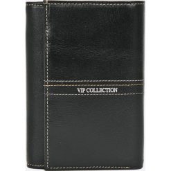 VIP COLLECTION - Portfel skórzany. Czarne portfele VIP COLLECTION, bez wzorów, z materiału. W wyprzedaży za 69.90 zł.