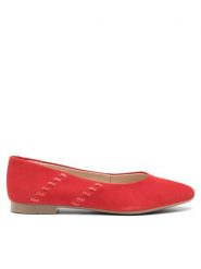 Lasocki Baleriny RST-KAJA-34 Czerwony. Czerwone baleriny Lasocki, bez wzorów, ze skóry, bez obcasa. Za 169.99 zł.