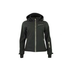Kurtka damska Peak Mountain Softshell Amaleoff. Czarne kurtki sportowe Peak Mountain, bez wzorów, z softshellu, trekkingowe. W wyprzedaży za 372.50 zł.