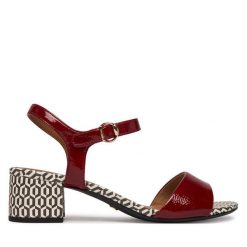 Sandały Tamaris. Czerwone sandały Tamaris, bez wzorów, bez obcasa, na słupku, bez zapięcia. Za 259.99 zł.