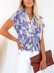 Milan Kiss Bluzka w kolorze biało-niebieskim rozmiar: M. Białe bluzki Milan Kiss, m, bez wzorów, bez kołnierzyka, bez ramiączek. Za 113.99 zł.