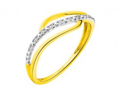 Pierścionek z żółtego złota z diamentami - 0,03 ct - próba 585. Żółte pierścionki Apart, z diamentem, złote. W wyprzedaży za 1,533.00 zł.