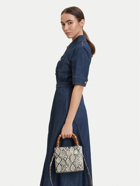 Just Cavalli Torebka 80RA4BD2 ZSD84 Szary. Szare torebki klasyczne Just Cavalli, bez wzorów, ze skóry, bez dodatków. Za 505.99 zł.