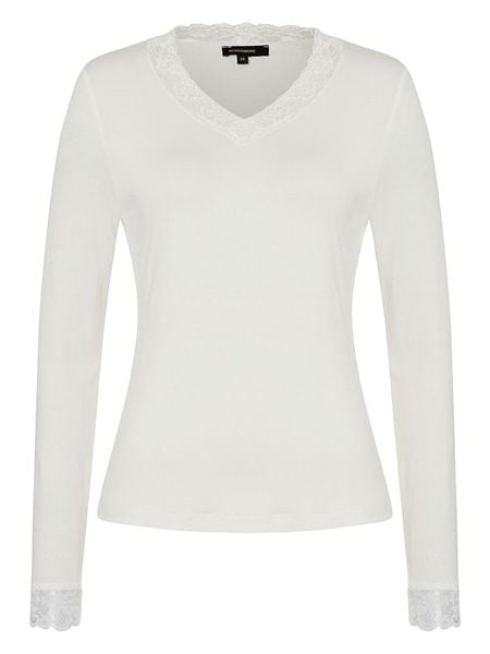 More & More Koszulka w kolorze białym rozmiar: 38. Białe bluzki More & More, s, bez wzorów, z koronki, klasyczne, bez kołnierzyka, bez ramiączek. Za 69.42 zł.