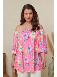 Curvy Lady Bluzka w kolorze różowym ze wzorem rozmiar: 40/42. Różowe bluzki Curvy Lady, bez wzorów, klasyczne, bez kołnierzyka, bez ramiączek. Za 79.59 zł.
