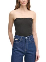 Calvin Klein Top w kolorze czarnym rozmiar: S. Czarne topy Calvin Klein, s, bez wzorów, bez kołnierzyka, bez ramiączek. Za 113.99 zł.