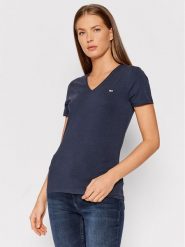 Tommy Jeans T-Shirt Tjw Skinny Stretch DW0DW09197 Granatowy Slim Fit. Niebieskie t-shirty Tommy Jeans, xxs, bez wzorów, z bawełny, bez kołnierzyka, bez ramiączek. Za 89.99 zł.