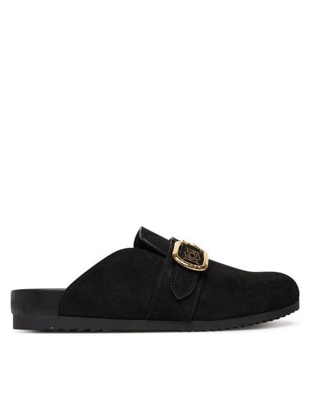 Guess Klapki FLPGAL ESU06 Czarny. Czarne klapki Guess, z aplikacjami, z materiału, bez obcasa. Za 549.99 zł.