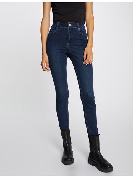 Morgan Jeansy 212-PAM Granatowy Skinny Fit. Niebieskie jeansy Morgan, bez wzorów. Za 149.99 zł.