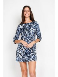 William de Faye Sukienka w kolorze granatowo-białym rozmiar: 40. Białe sukienki William de Faye, bez wzorów, klasyczne, bez kołnierzyka, bez ramiączek, mini. Za 121.99 zł.