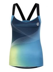 Dare 2b Top kolarski "AEP Stimulus" w kolorze niebiesko-żółtym rozmiar: 38. Niebieskie topy Dare 2b, bez wzorów, z materiału, bez kołnierzyka, bez ramiączek. Za 95.95 zł.