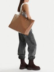 G-Star Raw Torebka EO-LDA8455 Beżowy. Brązowe shopper G-Star Raw, bez wzorów, z materiału, retro, bez dodatków. Za 299.99 zł.