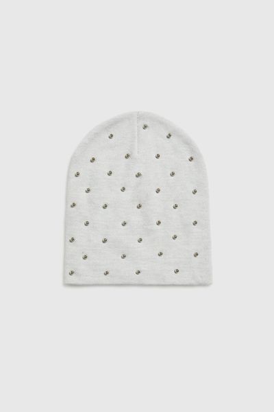 Czapka z koralikami szara. Szare czapki MOODO, bez wzorów, z poliamidu. Za 49.99 zł.