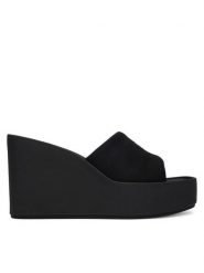 Calvin Klein Klapki Wedge 70 Sndl Canv Mg HW0HW03134 Czarny. Czarne klapki Calvin Klein, bez wzorów, z materiału, bez obcasa. Za 409.99 zł.
