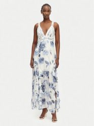 Guess Sukienka wieczorowa W3YK54 WCWF2 Kremowy Regular Fit. Białe sukienki Guess, l, z aplikacjami, z syntetyku, wizytowe, bez kołnierzyka, bez ramiączek. Za 954.99 zł.
