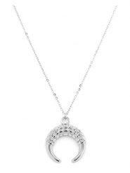 MOODE Naszyjnik "Rosa" z zawieszką - dł. 42 cm rozmiar: onesize. Szare naszyjniki MOODE, ze stali. Za 39.99 zł.