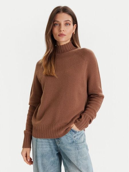 ViCOLO Sweter 77050F Brązowy Regular Fit. Brązowe swetry ViCOLO, s, bez wzorów, z kaszmiru, bez ramiączek. Za 609.99 zł.