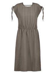 Sublevel Sukienka w kolorze szarobrązowym rozmiar: L. Brązowe sukienki Sublevel, na co dzień, l, bez wzorów, bez kołnierzyka, bez ramiączek, midi, proste. Za 82.99 zł.