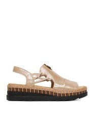 Rieker Sandały CEO-V7972-60 Złoty. Żółte sandały Rieker, bez wzorów, ze skóry, bez obcasa, na płaskiej podeszwie, bez zapięcia. Za 319.99 zł.