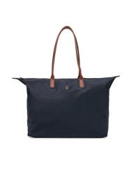 Tommy Hilfiger Torebka Popette Maxi Tote AW0AW17996 Granatowy. Niebieskie torebki klasyczne TOMMY HILFIGER, bez wzorów, ze skóry, bez dodatków. Za 469.99 zł.