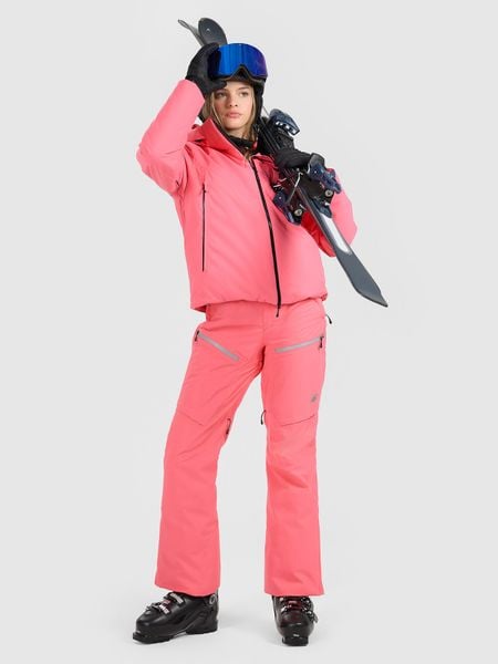 4F Spodnie narciarskie membrana 15000 damskie - różowe XL. Czerwone spodnie materiałowe 4f, xl, bez wzorów, z materiału. W wyprzedaży za 649.99 zł.