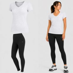 ZESTAW DAMSKI 4F T-SHIRT + LEGGINSY KOMPLET SPORTOWY NA CO DZIEŃ S SS26. Legginsy 4f, s, bez wzorów, z bawełny, na fitness i siłownię. Za 119.98 zł.
