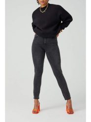 ITEM m6 Dżinsy - Skinny fit - w kolorze antracytowym rozmiar: 34. Czarne jeansy ITEM m6, m, bez wzorów, z podwyższonym stanem. Za 329.95 zł.