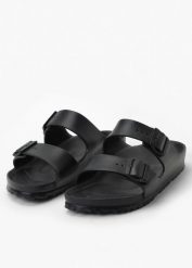 Klapki damskie Birkenstock Arizona EVA (129423). Czarne klapki Birkenstock, bez wzorów, bez obcasa. Za 179.99 zł.
