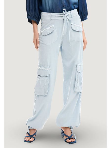 Desigual Spodnie materiałowe 26SWPW25 Niebieski Regular Fit. Niebieskie spodnie materiałowe Desigual, xl, bez wzorów, z bawełny. Za 281.99 zł.
